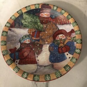Set of 2 Snowmen plates